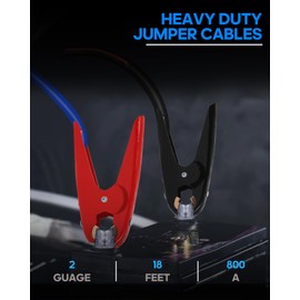 SAFEMATE Heavy Duty Jumper Cables, 2 Gauge 18 feet Automotive Booster Cables for Car Battery, with Voltage Detection and Reverse Connection Protection