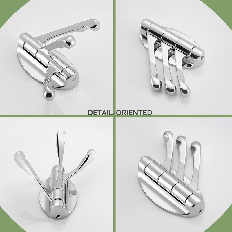 Angle Simple Folding Coat Towel Hook, Metal Robe Hook, Bathroom