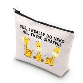 PLITI Giraffe Gifts for Giraffe Lovers Giraffe Makeup Bag Yes i Really Do All Need These Giraffes African Animal Lover Gifts(Need All giraffesU)