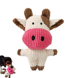 NafuFreedom Plush Dog Toy Squeaky Dog Toys Puppy Chew Toys Dog Plush Toy Squeak Toy for Small Medium Large Dogs(COW