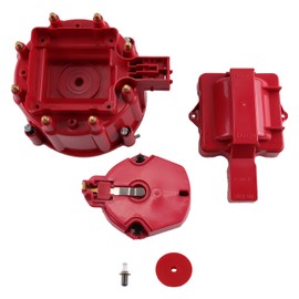 MAS Performance - Repuesto para tapón distribuidor HEI macho rojo y rotor para CHEVY GM SBC BBC 305 350 454 265 283 307 327 383 396 260 289 302 347 351W 351C 351M