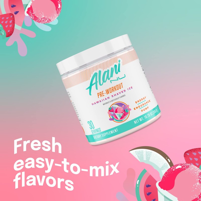 Alani Nu Pre Workout Powder Hawaiian Shaved ICE, Amino Energy