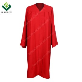Unisex Matte Choir Robes for Church Baptism Officiant Confirmation Costume,Graduation Gown Pastor &judges RobeSize: 45", Color: Red