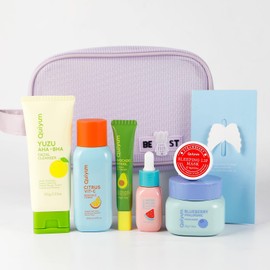 QUIYUM Gesichtspflege Set, Feuchtigkeitspflege Gesicht Damen, 6 Stück Hautpflege Set Gesicht, mit Reiniger, Toner, Serum, Augencreme, Feuchtigkeitscreme,Lippen maske, für Frauen Männer Jugendliche