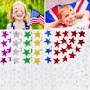 Sixberry Metallic 4th of July Blue Red Stars Face Gems Stickers, 6 Sheets Self Adhesive Face Jewels Hair Gems Sparlking Stickers for Eyes Body Make Up Festival Cos Crafts DIY Party Favors Supplies