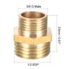 sourcing map Brass Pipe Fitting Reducing Hex Nipple 1/2 BSP