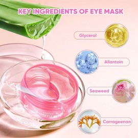 Rose Under Eye Patches for Dark Circles, Starry Gel Eye Mask for Puffiness Undereye Bags Wrinkles, Eyecare Gel Pads Remove Fine Lines Smooth Repair the Eyes Skin, Perfect for Mom Traveler Night Worker