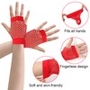 JUNART 2 Pairs of Short Fishnet Gloves,4 Colours Stretchy Fingerless