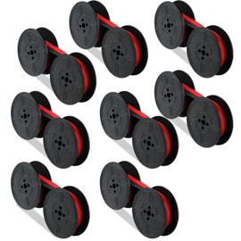 Tenare 8 Pair Universal Typewriter Ribbon Twin Spool Ribbon Twin Spool Replacement Pack for Most Typewriter (Red,Black)