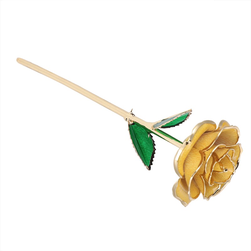 11'' Long Stem 24k Gold Dipped Real Rose Flower Valentine