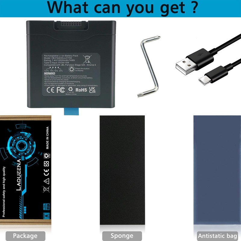 LAQUEENA Xtreme4 Battery Compatible with PartyBox Stage 320 & Xtreme