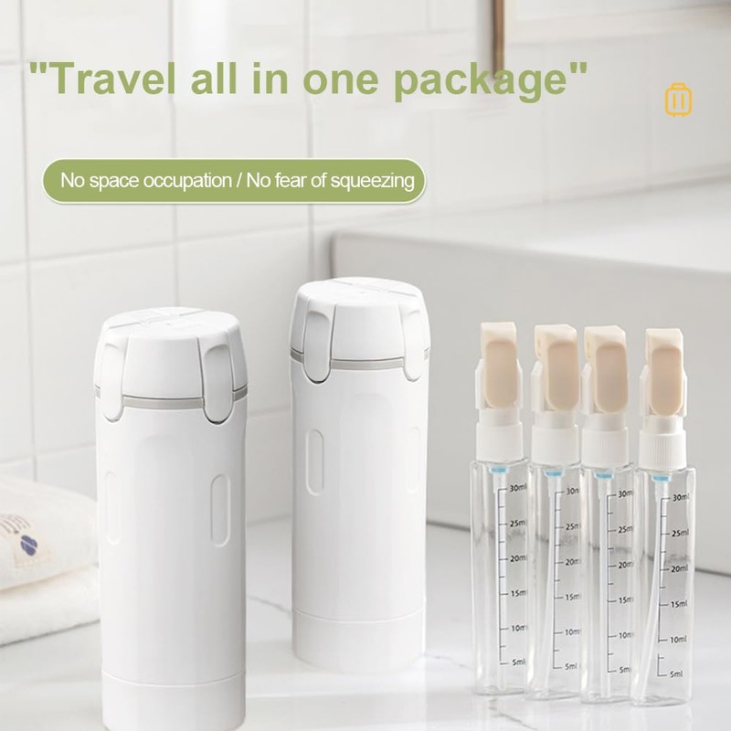 4-in-1 Travel Dispenser Bottle,4 Pack 30ML Travel Bottles for Toiletries