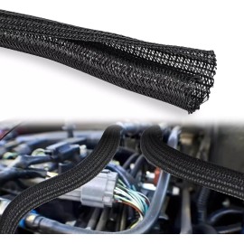 Nilight Cable Sleeve 25ft-1/2inch Cable Management Sleeve Braided Cable Sleeving