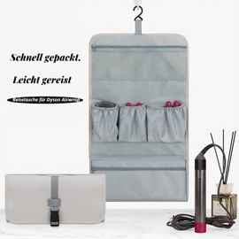 Charinor Travel Bag for Dyson Airwrap, Bag Storage Made of PU Leather (Grey)