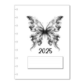 2025 Monthly Planner Calendar Refills for 9 Disc Classic Happy Planners, Loose-Leaf Inserts, 12 Month 9-Disc Planner, 7x9.25 Size Monthly Calendar Refills (Butterfly)