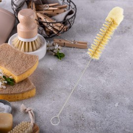 HOFMEISTER® Bottle Brush, 26 cm, EU Natural Product, Plastic-Free, Effective Cleaning of Tight Bottle Necks and Baby Bottles, Tube Brush with Natural Bristle, Metal Handle