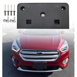 FASTCHE Front License Plate Frame Compatible with Ford Escape 2017 2018 2019 Front Bumper License Plate Holder Mounting Bracket Cover Replace # GJ5Z17A385AA, FO1068160