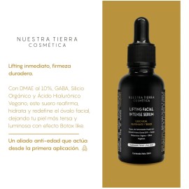 Sérum Facial Reafirmante Intensivo Dimetil Amino Etanol 10% Tensor y Anti-edad 30ml Nuestra Tierra Todo Tipo De Piel
