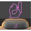 Michigan Mitten Gun Vinyl Decal Sticker (Pink, 4" x 3.25")