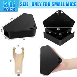 36 Pack Mouse Bait Station Outdoor Indoor - Reusable Rodent Bait Station Mice Trap Small Rats Poisoning Bait Station Box, Friendly for Children & Pets, Suitable for Small Mice
