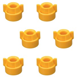 6 of Quick TeeJet Yellow Nylon Cap Fits TK, TX, TXA, TG, Hose Shank & Disc Cores Farmer Bob's Parts CP114444A-6-CE