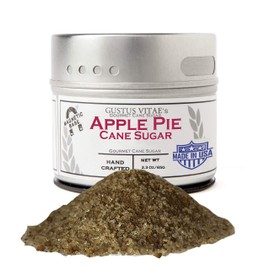 Gustus Vitae - Apple Pie Cane Sugar - Artisanal Infused Sugar - 1:1 Replacement For Cane Sugar - Gourmet Sweetener - All Natural - Small Batch - Magnetic Tin