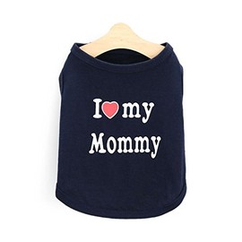 Camiseta para perro con texto en inglés "I Love My Daddy Mommy", chaleco de regalo para cachorros pequeños, gatos, gatitos, Yorkshire, Chihuahua, caniche, té, terrier, conejo y perros