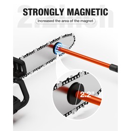 Strong Magnetic Firewood Measuring Tool, Used for Fast Measure Firewood Length, Firewood Gauge Freely Adjust from 16'' to 29'', One Step Installation, High Vis Orange, Attach to Any Chainsaw