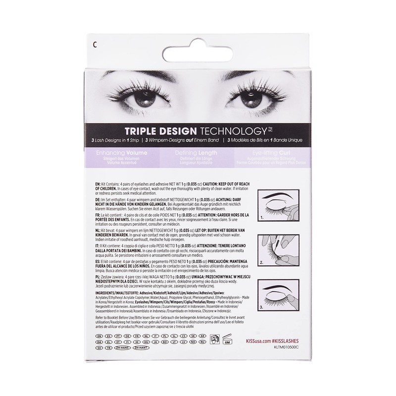 KISS Lash Couture Triple Push Up Collection Multipack Lashes -