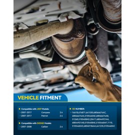 PHILTOP Direct-Fit Catalytic Converter Kit Compatible with Jeep, Dodge 2007-2017 Patriot 2.4L, 2007-2017 Compass 2.4L, 2007-2008 Caliber 2.4L Replace# 16618, 641530, 20417 (EPA Compliant)