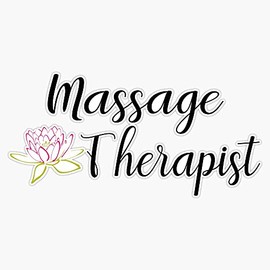Massage Therapist with Lotus Flower Vinyl Waterproof Sticker Decal Car Laptop Wall Window Bumper Sticker 5"