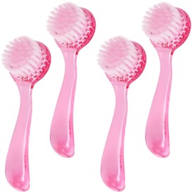 4 Pack Facial Cleansing Brush, Beomeen Face Scrubber Exfoliating Brush Face Wash Scrub Exfoliator for Skin Care, Makeup Removal,Pink