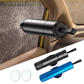 VBGURR 2 Pcs Car Window Breaker Window Hammer Multi-Functional Window Breaker Glass Breaker, Seat Belt Cutter for Car Window (Blue Black)