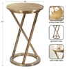 Kate and Laurel Aja Round Metal Side Table with Geometric