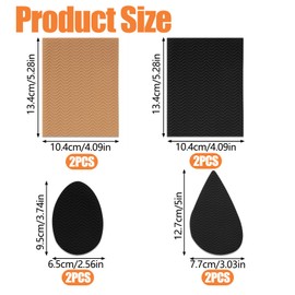 Trsnzul Pack of 8 Non-Slip Sole Pads, Rubber Soles for Sticking, Non-Slip Shoe Soles Protectors, Non-Slip Sole Cuttable, for Shoe Soles Repair (4 Styles, Black and Brown)