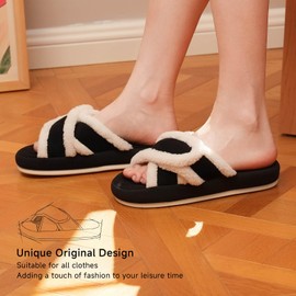 Chantomoo Womens Slippers Memory Foam Slippers for Women Open Toe Cross Band