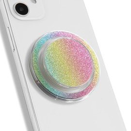 On The Grip Bling Bling Glitter Phone Grip & Stand - Elegant Magsafe Compatible Phone Holder for Secure Grip and Hands-Free Viewing (Rainbow)