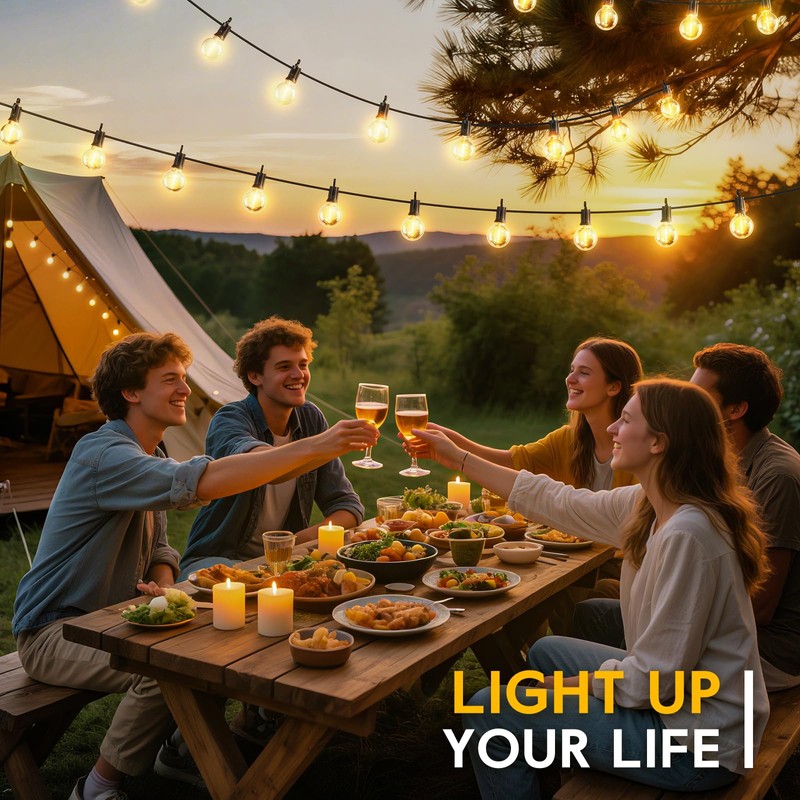Minetom Solar Outdoor Lights - 38Ft 15 LED Waterproof Solar