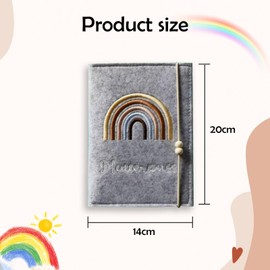 Biglumin Mutterlog Protective Cover, Premium Felt Maternity Log Cover, Storage Bag for Birth Certificates with Compartments for Ultrasound Image, Vaccination Certificate, Insurance Card, Handmade
