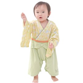 Kyoetsu Rompers, Hakama, Girls, Boys, Coveralls, Baby, Sumikko Gurashi, yellow
