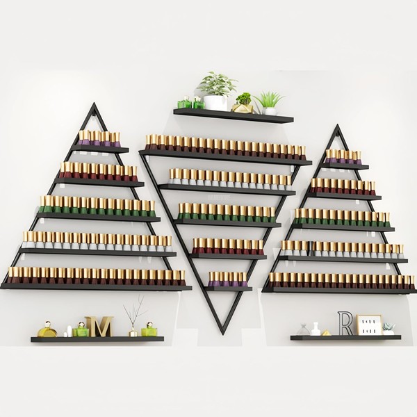 Metal Wall-Mounted Nail Polish Organizer Display Rack Cosmetic Display Case