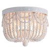 CHOOHUE 4-Lights Bohemian Flush Mount Ceiling Light Wood Beaded Mini