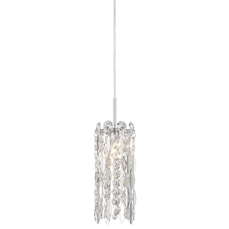 Possini Euro Design Alyssa Chrome Silver Iron Mini Pendant Light