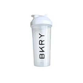 BKRY Shaker Bottle - BPA-Free Protein Shaker Cup with Wire Whisk for Smooth Mixes, Perfect for Bulk Building, Pre-Workout, and Diet Nutrition 700ml 25oz, Clear White