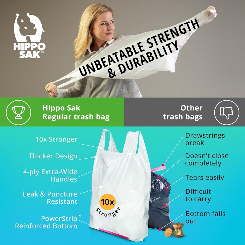 Hippo Sak - Kitchen Trash Bags 13 Gallon - Garbage