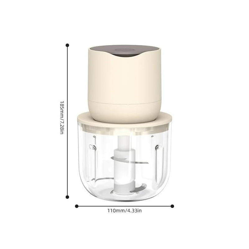 USB Charging Electric Food Processor - 600ML with 3 Additional