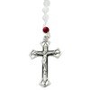 Catholic Divine Mercy Rosary Chaplet with White and Red Beads