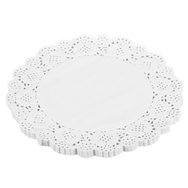 sourcing map 100 Pcs White Lace Paper Doilies 7.5 Inch Round Paper Doilies Tableware Disposable Paper Decorative Paper Placemats for Wedding, Birthday, Cakes, Desserts, Tableware Food