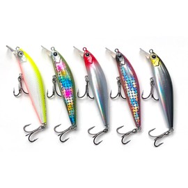 Minnow Fishing Lures crankbaits Set,Hard baits with Vibrant Colors for Trout, bass, Perch - Ideal for Stream and Lake Fishing， 5 Pieces (LS05-7g)