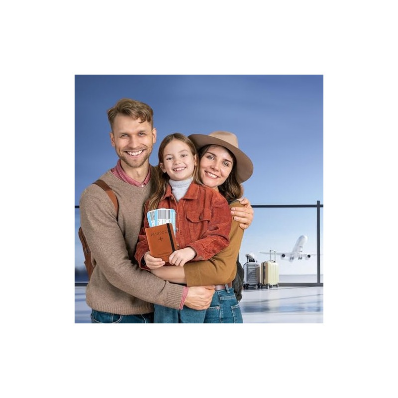 2 PACK Cartera para Pasaporte RFID, Pasaporte Funda para Hombres
